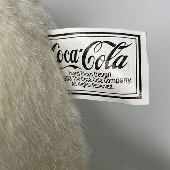 Vintage 1994 Coca-Cola Polar Bear Plush 12” Stuffed Animal with Badge Logo Tag - Picture 10 of 15